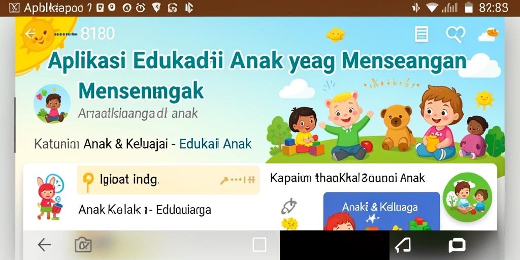 Antarmuka aplikasi Edukasi Anak yang menarik dan interaktif.