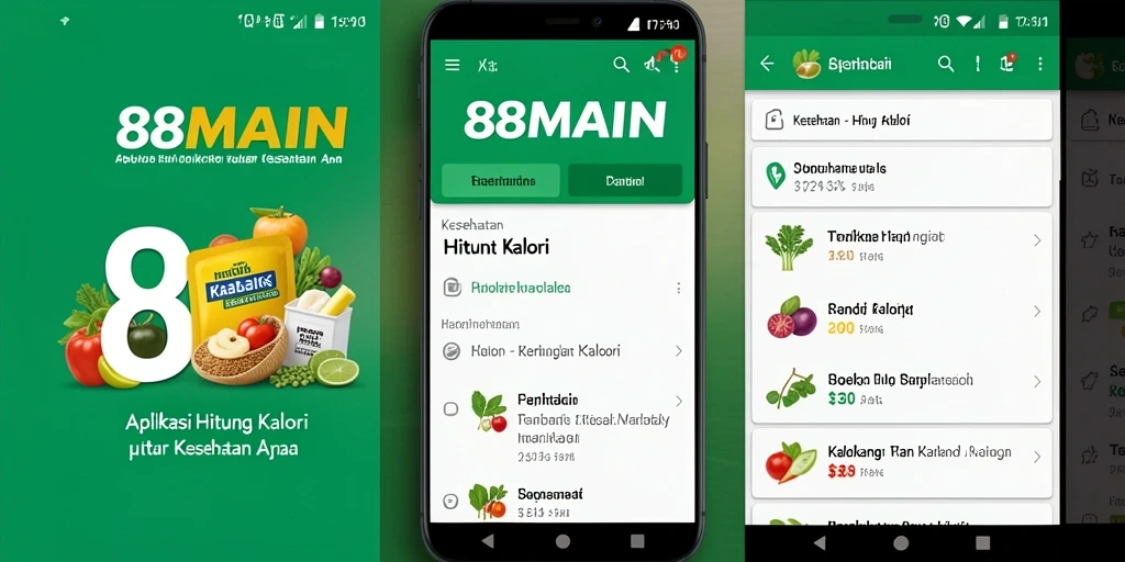 Tampilan antarmuka aplikasi Hitung Kalori 88MAIN yang menarik dan mudah digunakan.