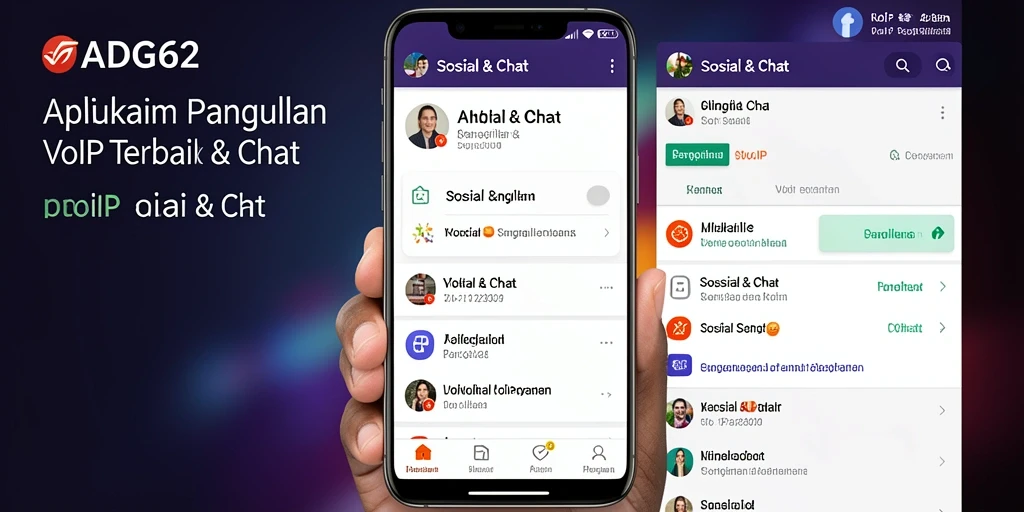 Antarmuka aplikasi ADG62 yang sederhana dan mudah digunakan untuk VoIP Panggilan.