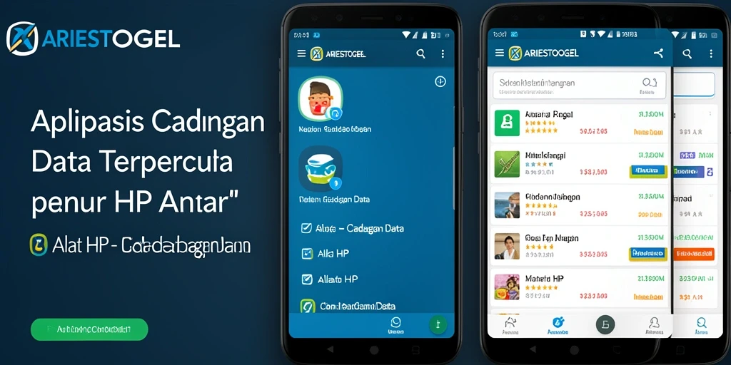 Antarmuka aplikasi ARIESTOGEL untuk cadangan data.