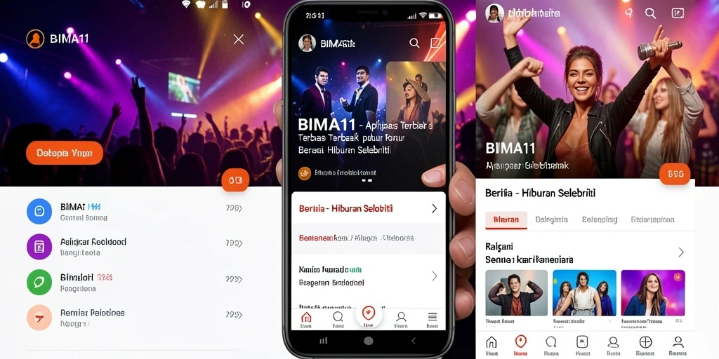 Antarmuka BIMA11 yang menarik dengan berita selebriti terkini.