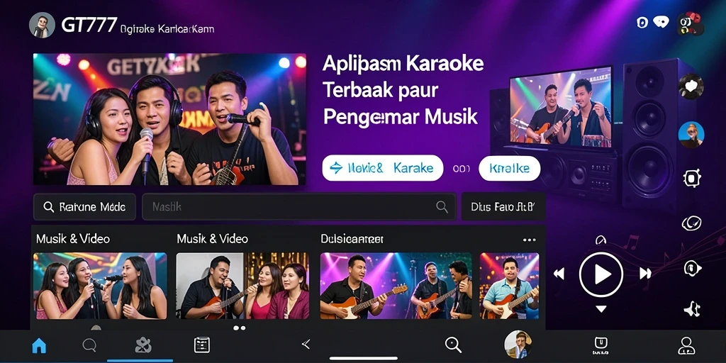 Tampilan antarmuka GT777 saat bernyanyi dengan karaoke.