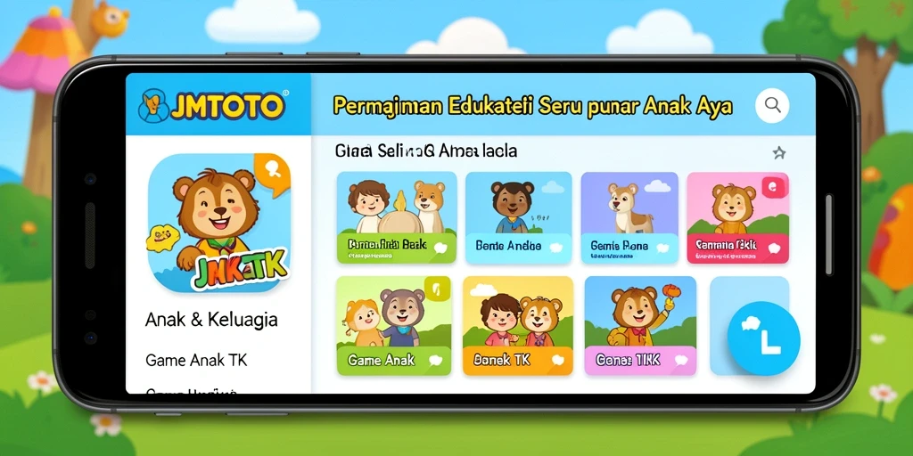 Screenshot utama JMTOTO menampilkan antarmuka permainan edukatif yang menarik untuk anak.