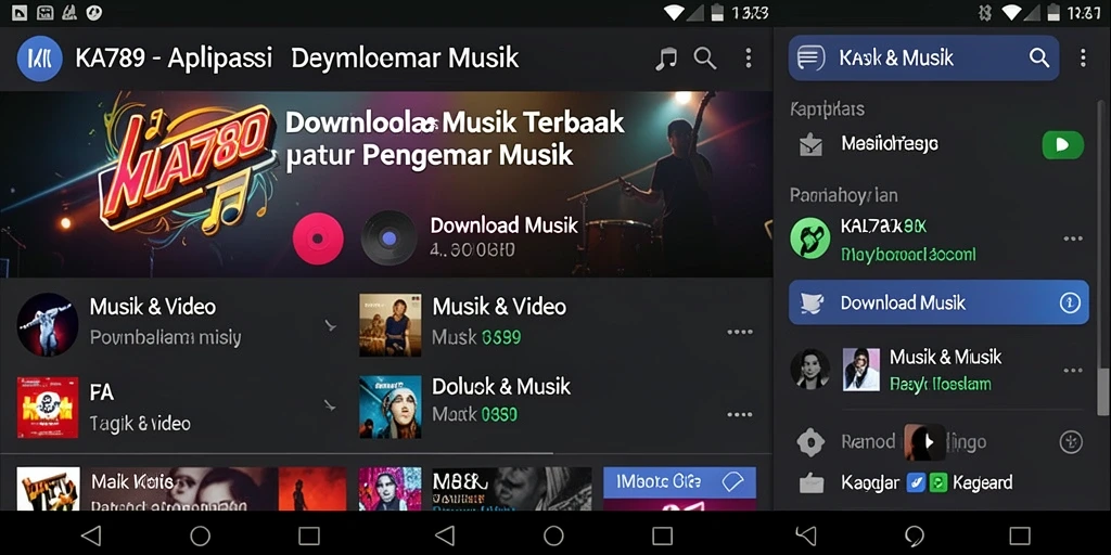 Tampilan antarmuka KA789 yang memudahkan Download Musik.