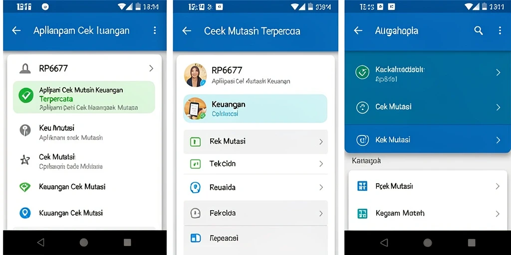 Tampilan antarmuka aplikasi RP6677 untuk cek mutasi keuangan.