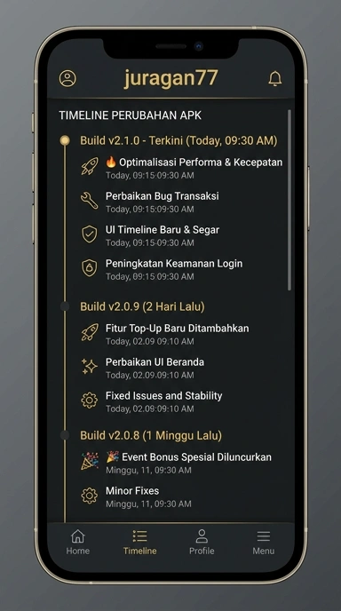 Riwayat Versi Terbaru juragan77 untuk Android